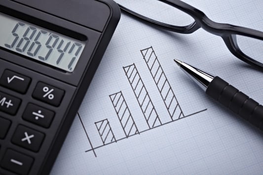 close up of a finance graph on an office desk